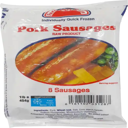 Pork IQF Sausages 454gms