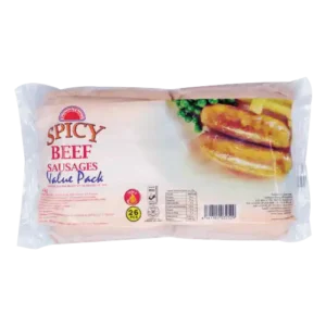 Spicy Beef Sausages V/P 1kg