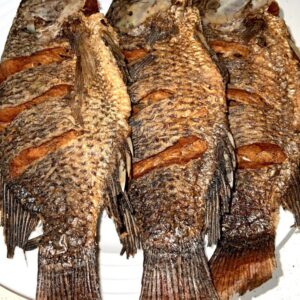 Dry Fry Fish Served With Ugali