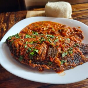 Wet Fry Fish Served With Ugali