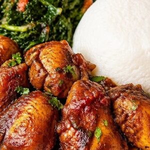 Fried Chicken Quarter Served With Ugali